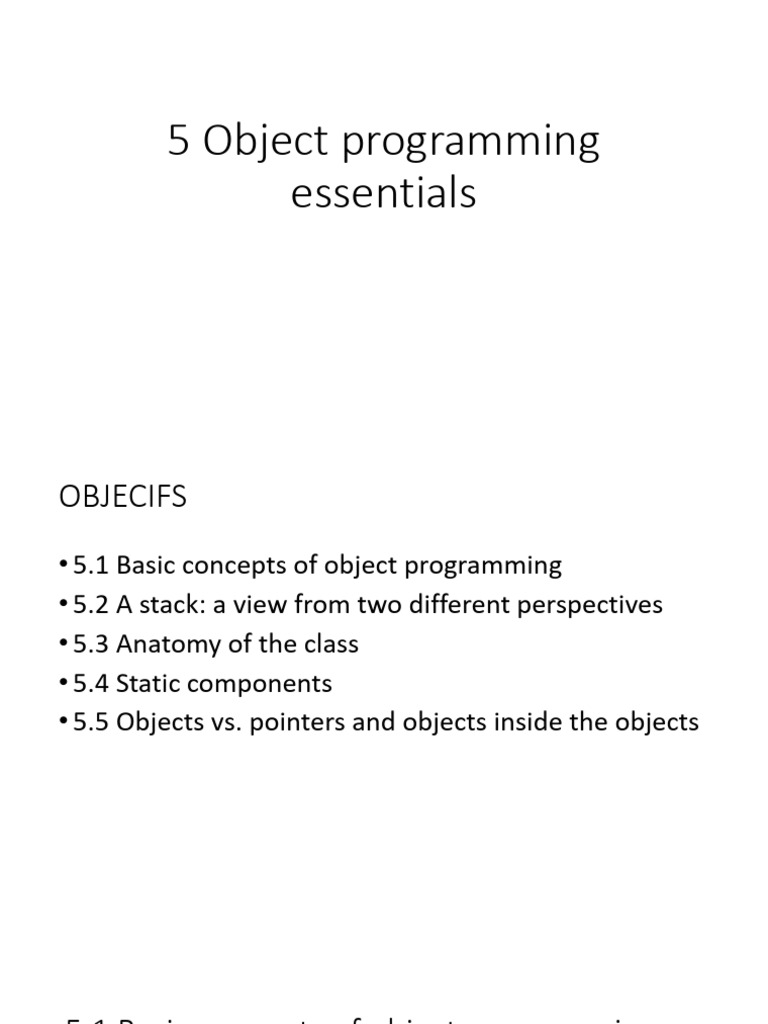 5 Object Programming Essentials | PDF | Inheritance (Object Oriented ...