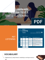 PET 1 - Test 1 - Listening