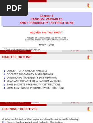 Random Variables & Probability Distributions | PDF | Probability