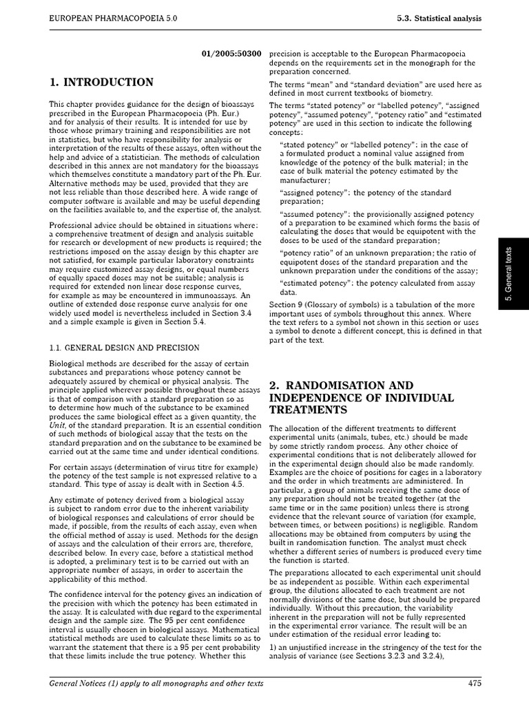 5.3. Statistical Analysis of Results of Biological Assays and Tests PDF Errors And Residuals