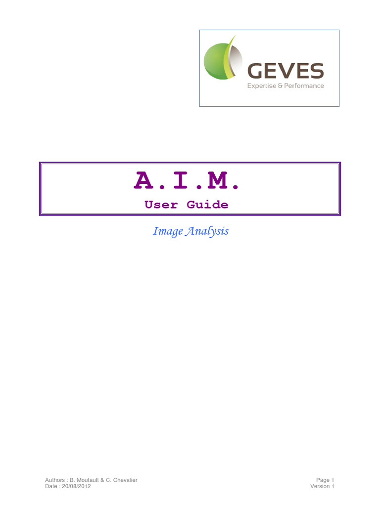 AIM User Guide for Image Analysis | PDF | Page Layout | Databases