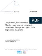 Les Pauvres, La Démocratie Et Le Marché: Une Analyse À Partir de Trois Séries D'enquêtes Auprès de La Population Malgache