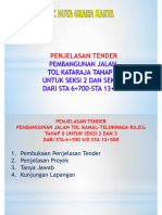 Presentasi Penjelasan Lelang Tol Kataraja Tahap II