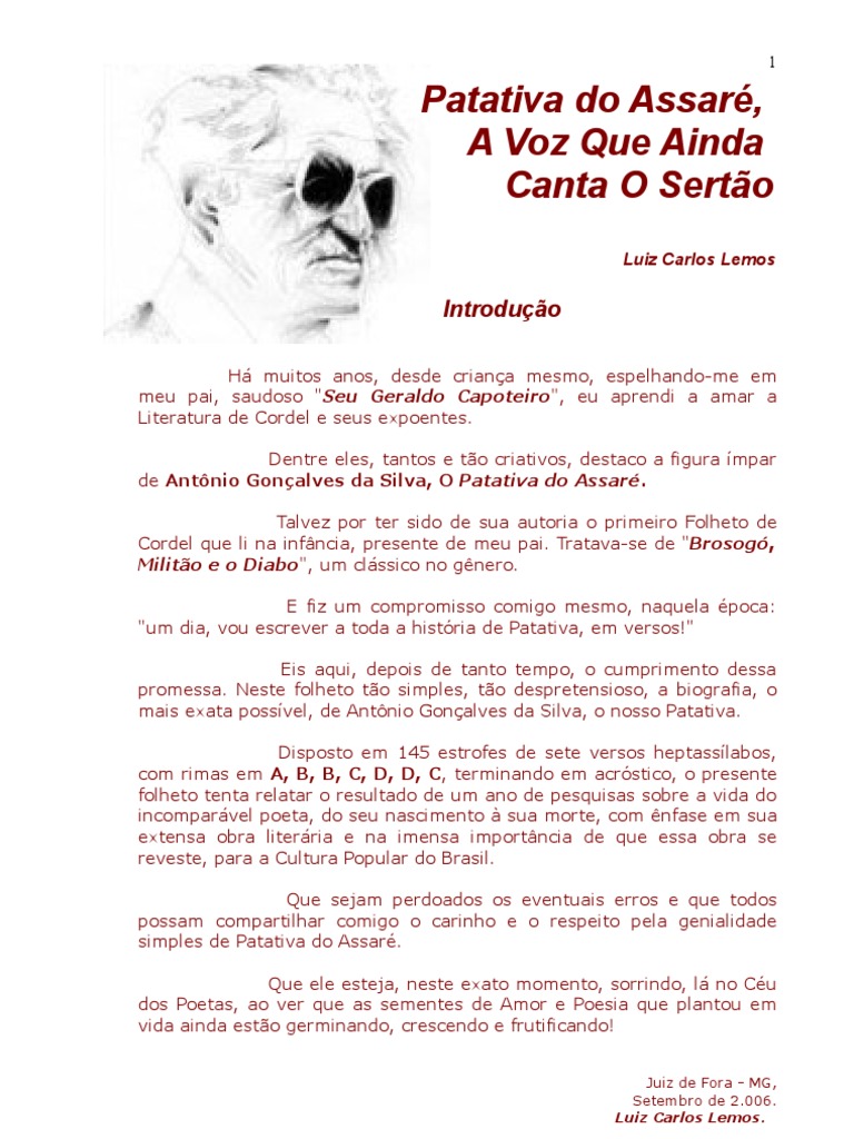 Biografia de Patativa do Assaré | PDF | Poesia | Amor