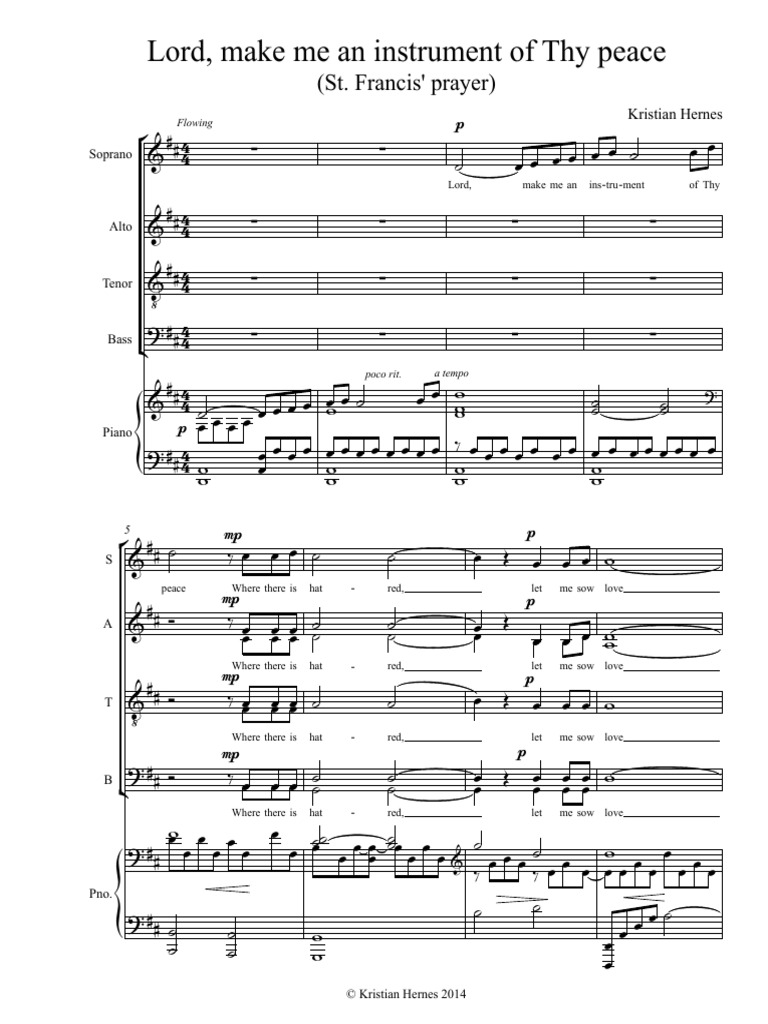 Lord make me an instrument of thy peace full score 4 pdf