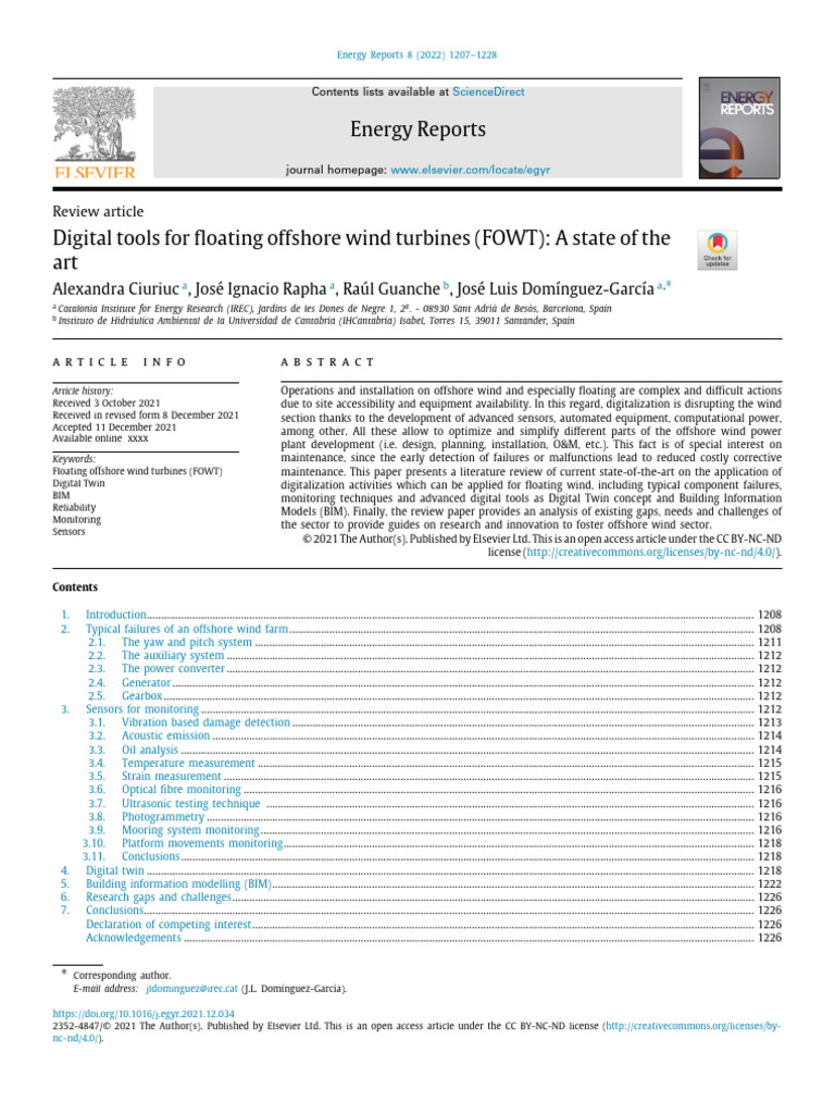 Digital Tools For Floating Offshore Wind Turbines | PDF | Offshore Wind ...
