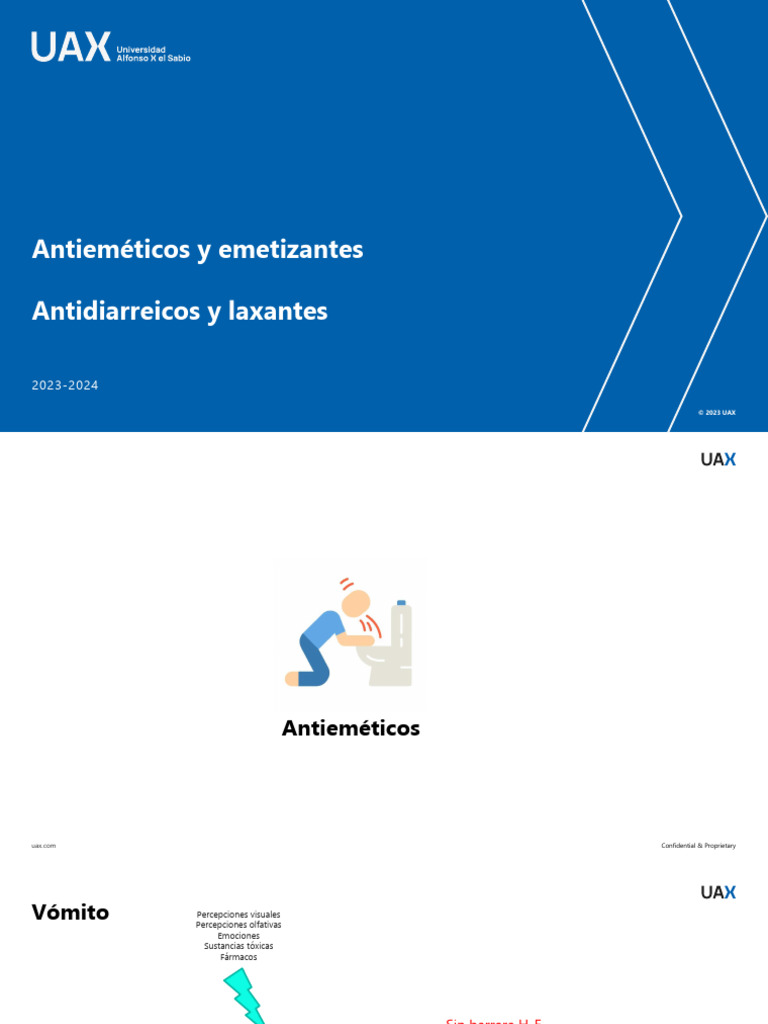 Antieméticos y Emetizantes Antidiarreicos y Laxantes | PDF ...