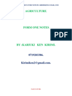 Form One Agriculture Notes - PDF by Ken Kirimi