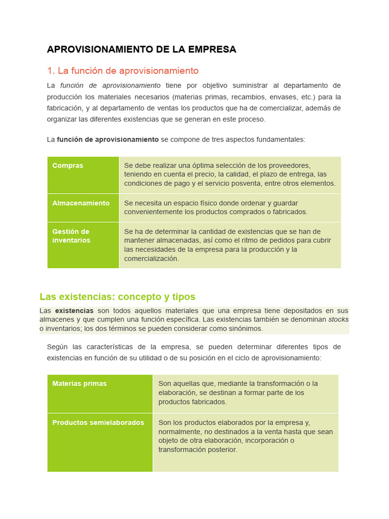 Función y Gestión de Aprovisionamiento Empresarial | PDF | Lean ...