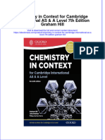 Chemistry in Context For Cambridge International As A Level 7Th Edition Graham Hill Full Chapter