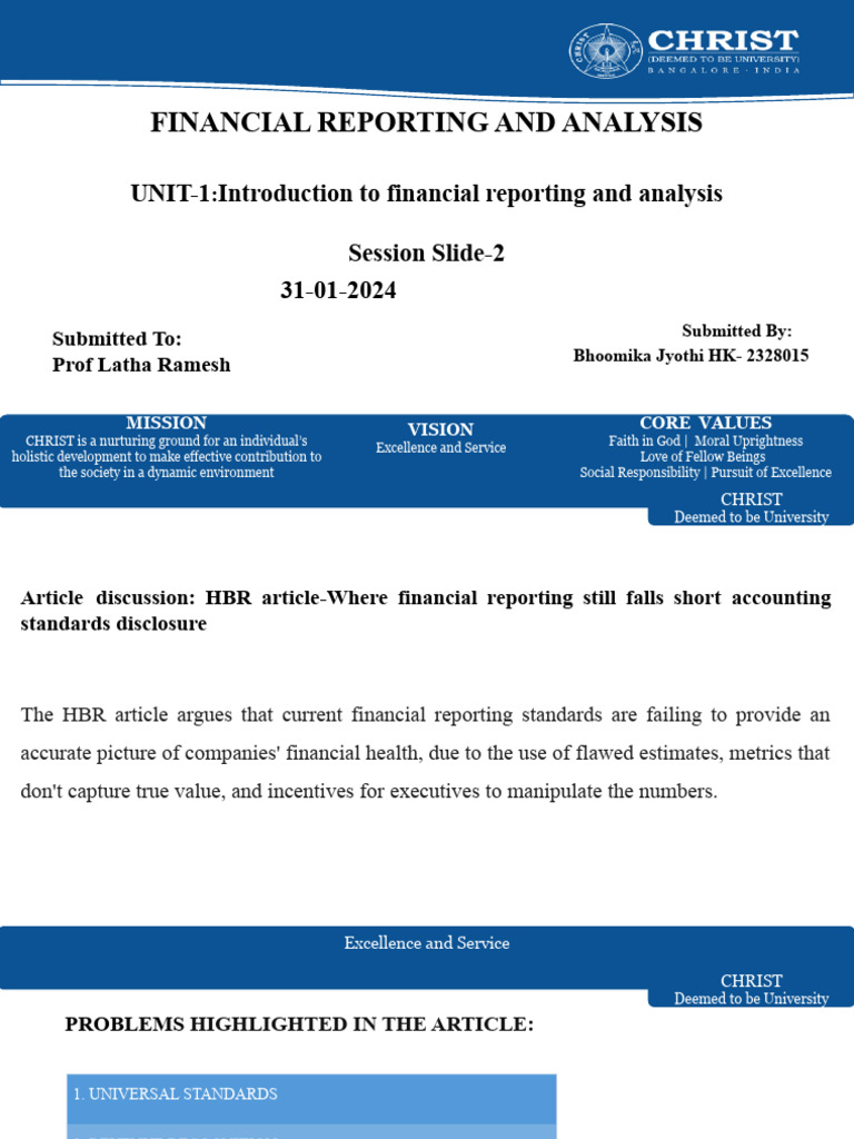 Financial Reporting Challenges Explained | PDF | Fair Value | Mark To ...