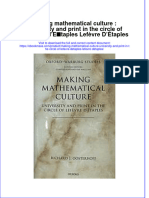 Making Mathematical Culture University and Print in The Circle of Lefevre Detaples Lefevre Detaples Download PDF Chapter