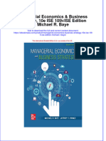 Managerial Economics Business Strategy 10E Ise 10Th Ise Edition Michael R Baye download pdf chapter