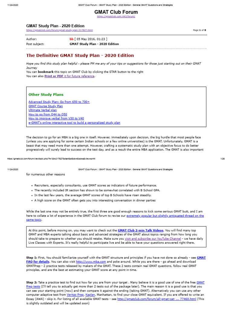 Best Gmat Study Plan Reddit