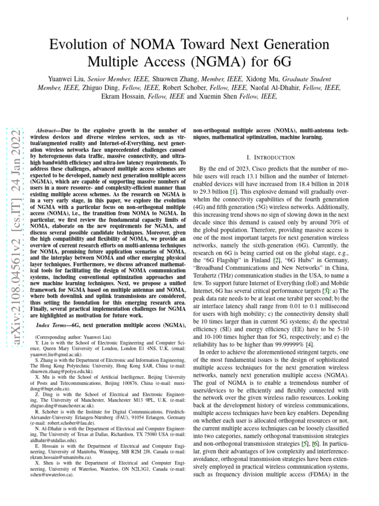 6G NOMA Evolution for NGMA | PDF | Mimo | Channel Access Method