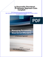 Managing Personality Disordered Offenders A Pathways Approach Colin Campbell Download PDF Chapter