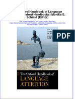 The Oxford Handbook of Language Attrition Oxford Handbooks Monika S Schmid Editor Ebook Full Chapter