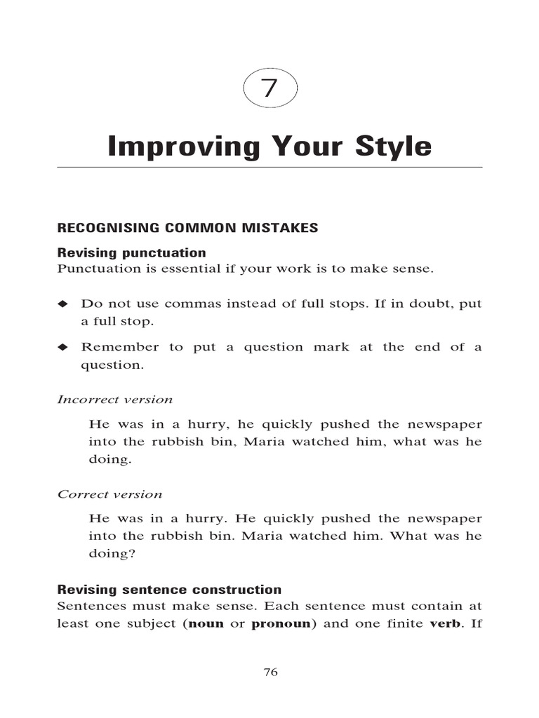 Improving Your Style by Avoiding Common Mistakes | PDF | Verb | Adjective