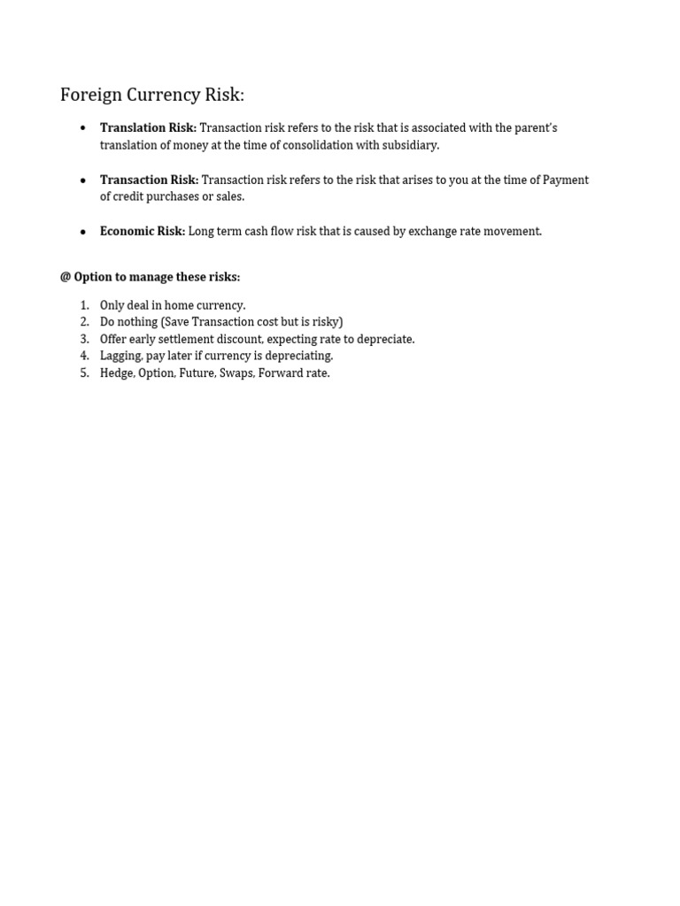 Managing Foreign Currency Risks | PDF | Finance & Money Management | Law
