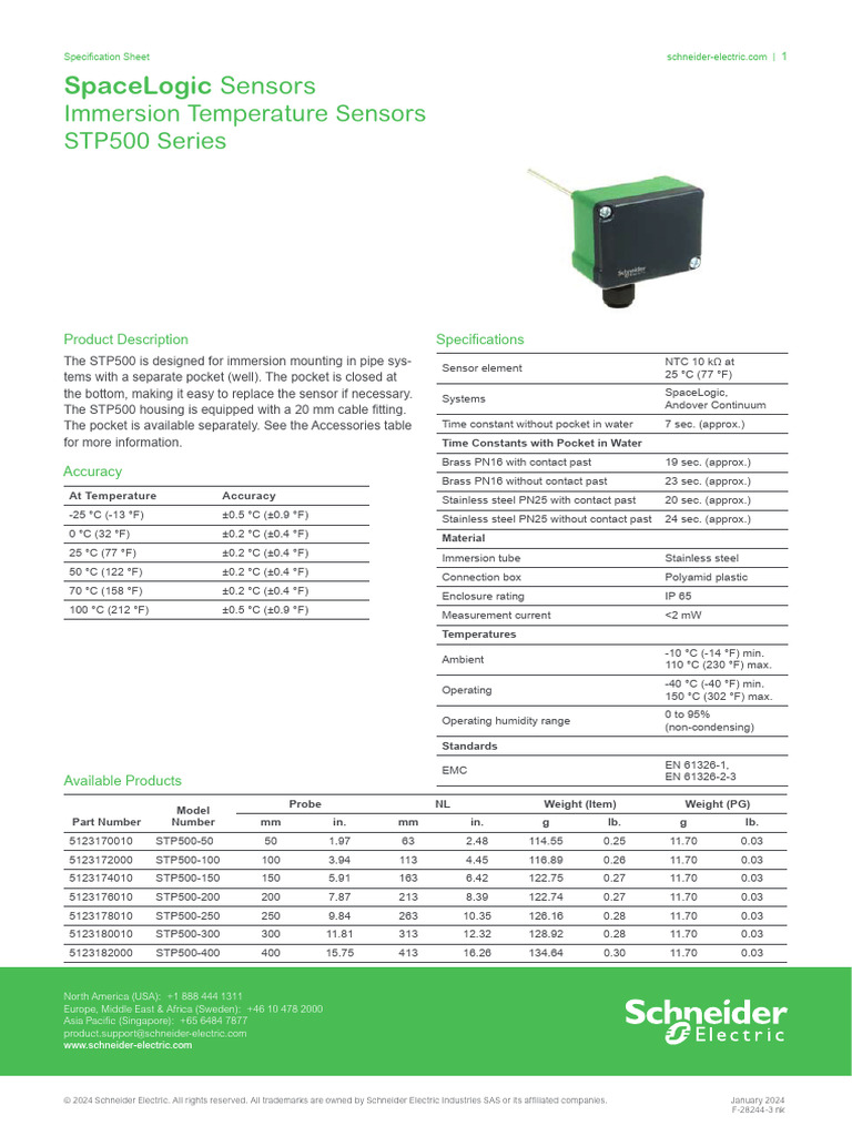 STP500 Series Sensor Specification Sheet | PDF | Applied And ...