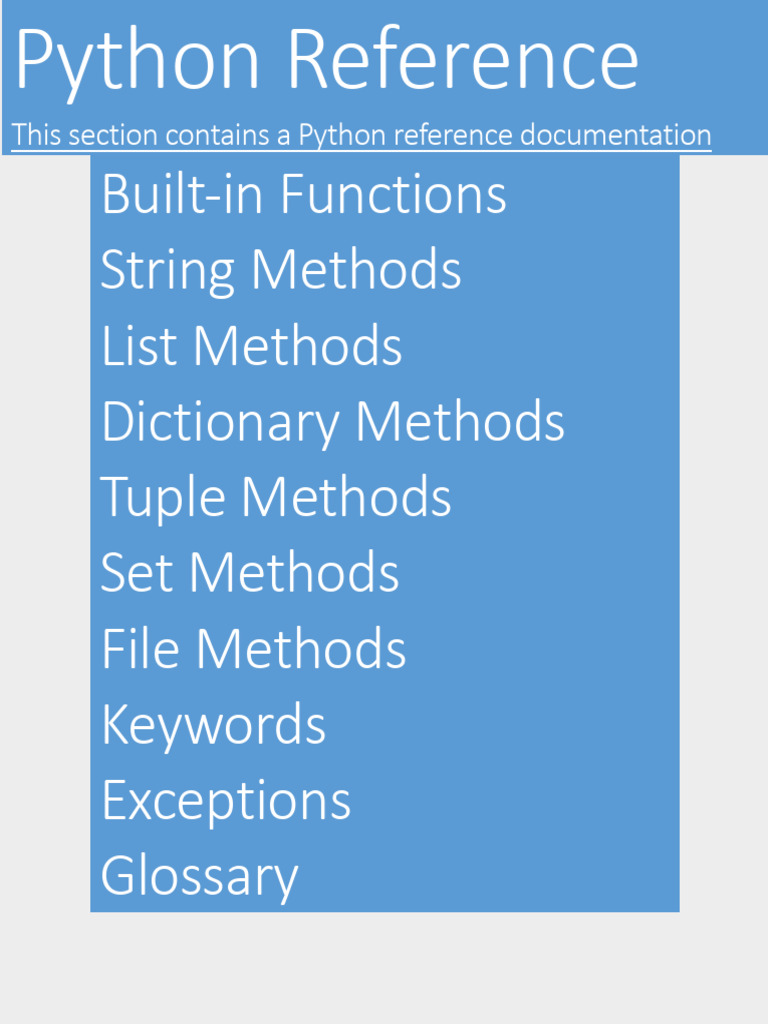 Python Reference | PDF | Parameter (Computer Programming) | Anonymous ...
