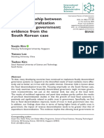 The Relationship Between Fiscal Decentralization and Trust in Government: Evidence From The South Korean Case