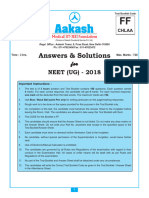 Answers & Solutions: For For For For For NEET (UG) - 2018
