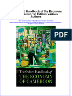 The Oxford Handbook of The Economy of Cameroon 1St Edition Various Authors Ebook Full Chapter