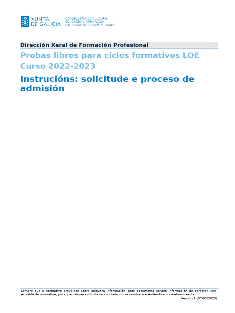 Informacion Probas Libres FP 2022 2023 VF | PDF