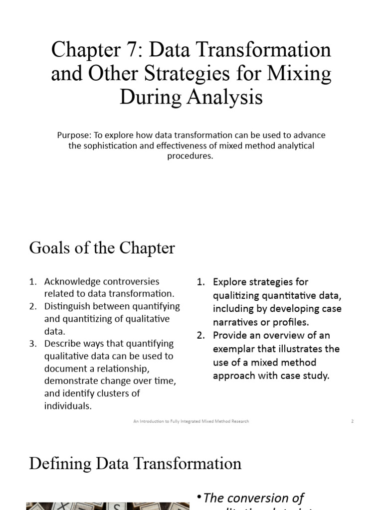 Data Transformation in Mixed Methods Analysis | PDF | Qualitative ...