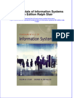Fundamentals of Information Systems 9Th Edition Ralph Stair Full Chapter