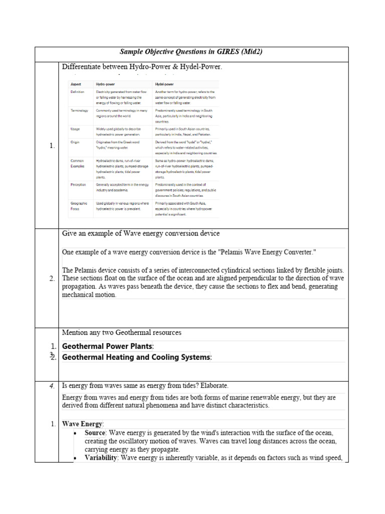 Obj - Imp - Qs - For - m2 Answers | PDF | Tide | Magnetohydrodynamics