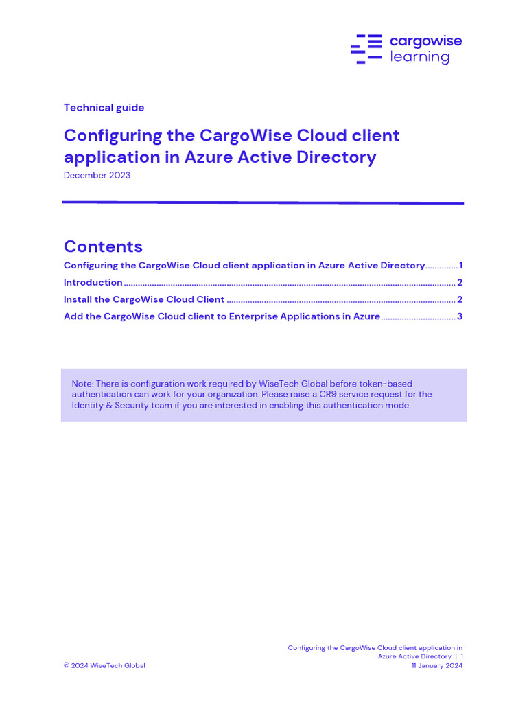 Configuring CargoWise in Azure AD | PDF | Cloud Computing | Active ...