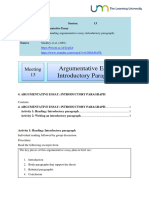 Paragraphs in Argumentative Essay