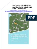 The Palgrave Handbook of Romani Language and Linguistics 1St Ed 2020 Edition Yaron Matras Ebook Full Chapter