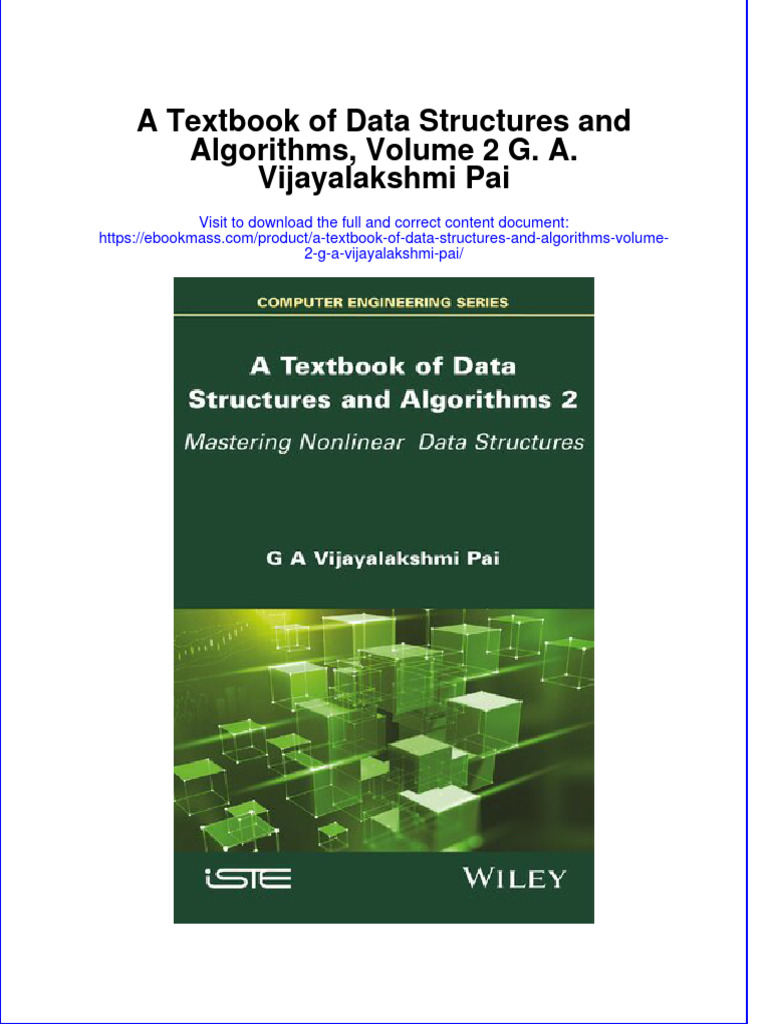 A Textbook of Data Structures and Algorithms Volume 2 G A Vijayalakshmi ...
