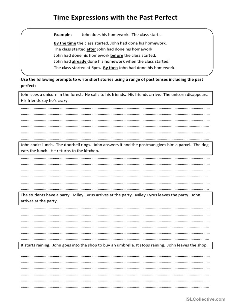 Time Expressions With The Past Perfect | PDF | Linguistics | Grammar