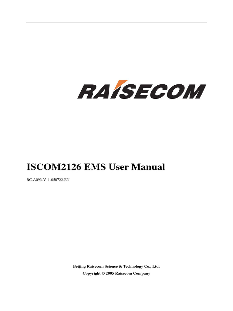 ISCOM2126 EMS User Manual | PDF | Network Switch | Computing