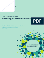 White Paper The Science Behind Predicting Job Performance at Recruitment