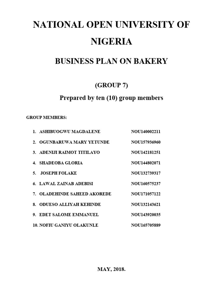 Business Plan for Bakerry new PDF Breads Sheet Pan