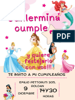 Invitacion Tarjeta Cumpleaños Infantil Rosa