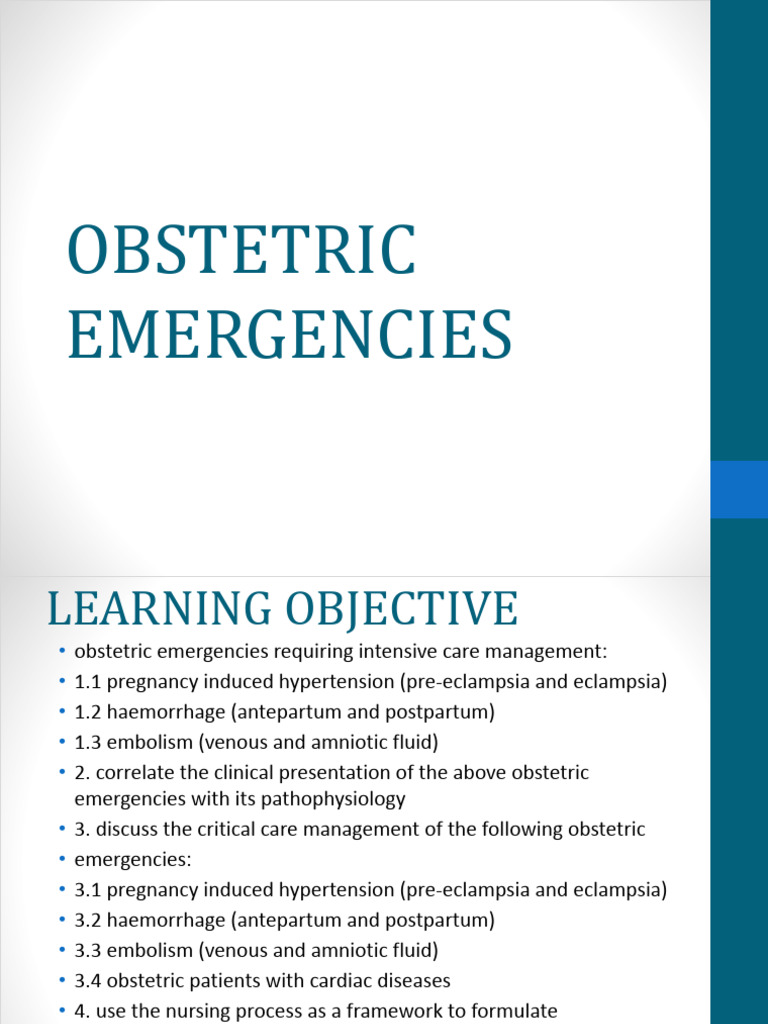 Critical Care in Obstetric Emergencies | PDF | Childbirth | Blood Pressure