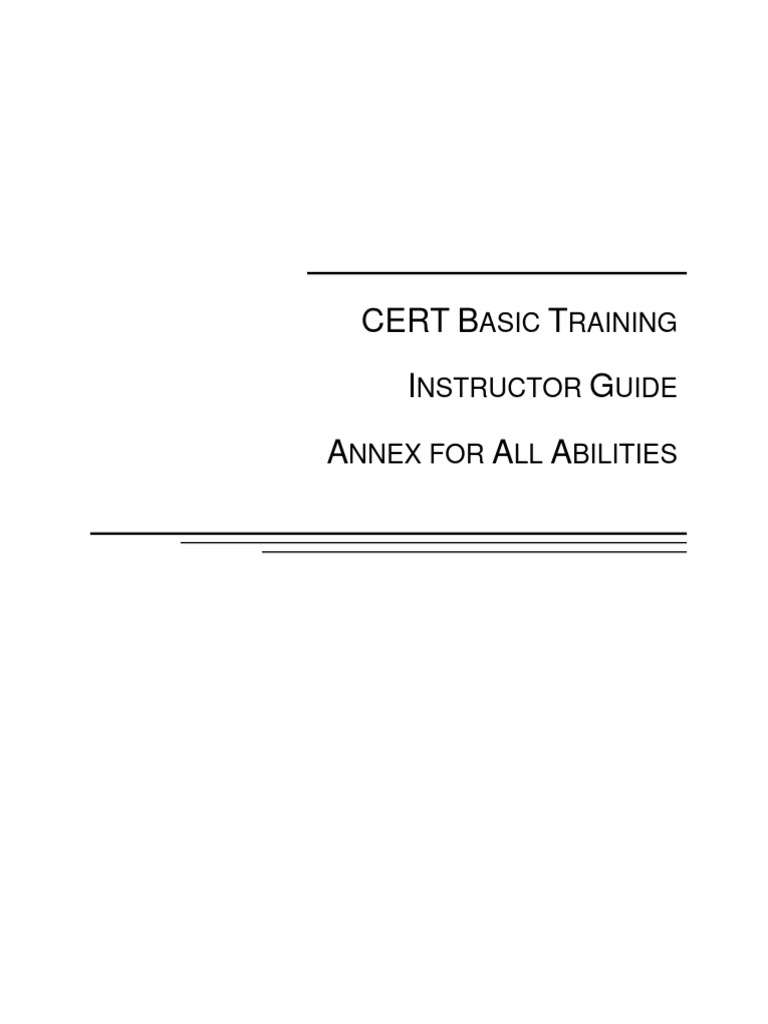 All-Abilities CERT Training Guide | PDF | Disability | Emergency Management