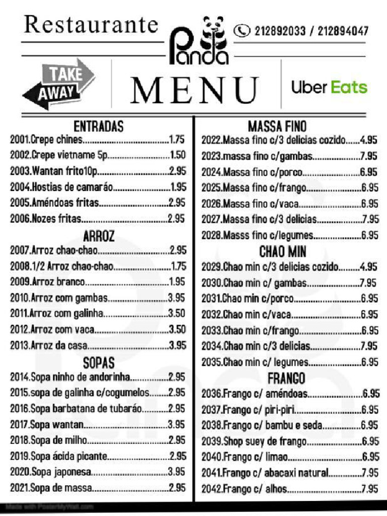Restaurante Panda Menu | PDF