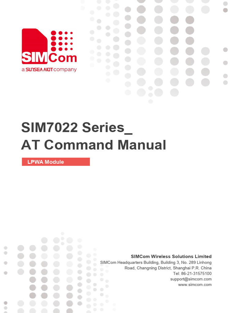 SIM7022 Series - AT Command Manual - V1.05 | PDF | Command Line ...