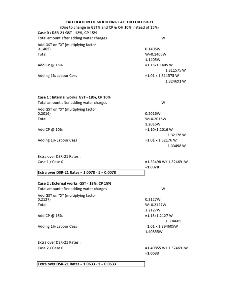 DSR-21 Modifying Factor Calculation | PDF
