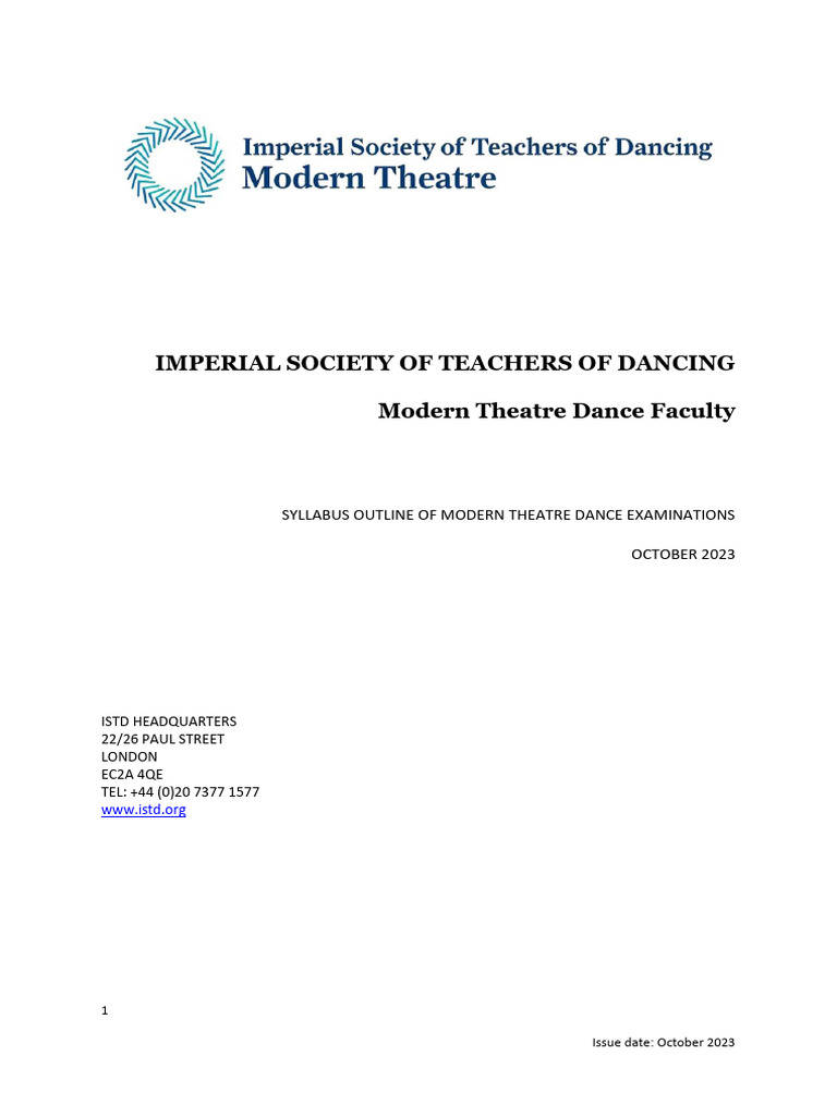 Modern theatre syllabus outline updated october 2023 pdf