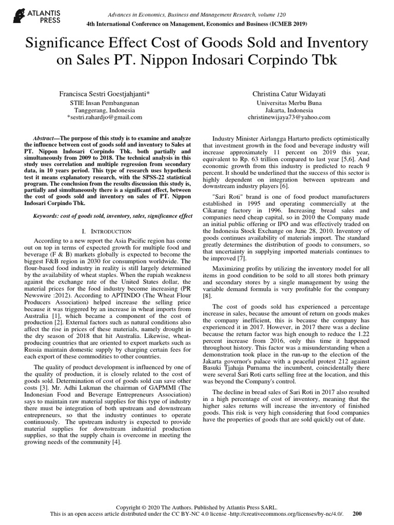Significance Effect Cost of Goods Sold and Inventory | PDF | Inventory ...