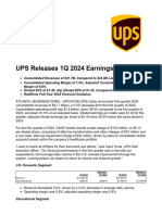 UPS Releases 1Q 2024 Earnings: U.S. Domestic Segment