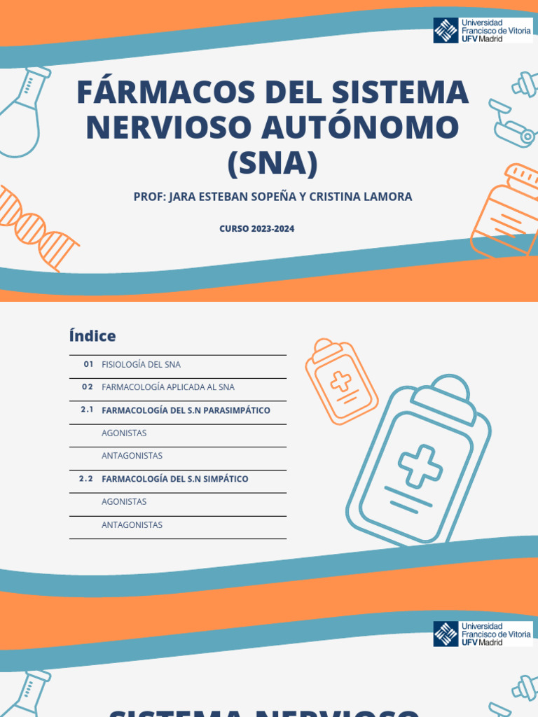 Tema 3.SNA | PDF | Acetilcolina | Medicina CLINICA